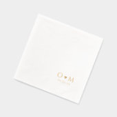Simple Elegant Modern Wedding Monogram Servietten Mit Folie (Links)