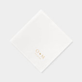 Simple Elegant Modern Wedding Monogram Servietten Mit Folie (Rechts)