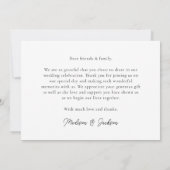 Simple Elegant Modern Wedding Photo Dankeskarte (Rückseite)