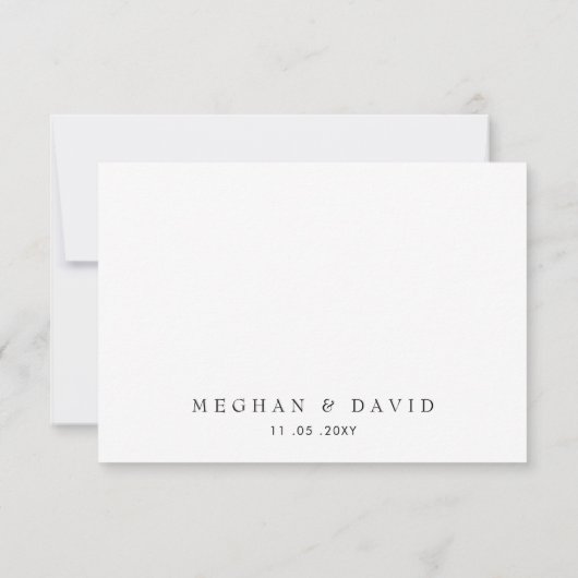 Simple Elegant Modern White QR CODE RSVP Karte (Rückseite)