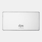 Simple Elegant Monogram Minimalist Black & White Schreibtischunterlage (Vorderseite)