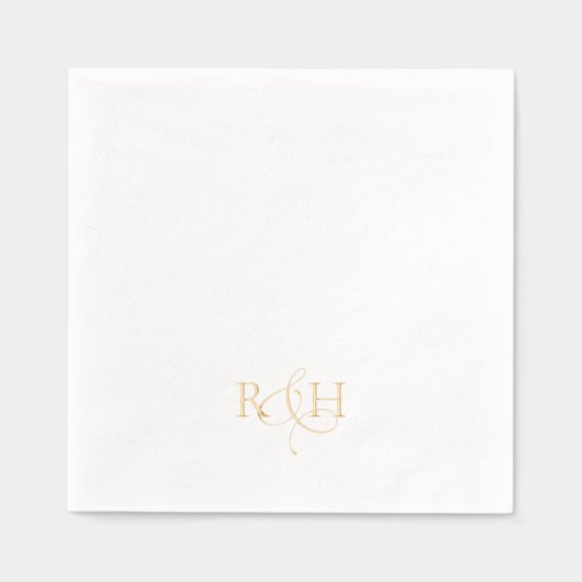 Simple Elegant Monogram Wedding Servietten Mit Folie (Vorderseite)