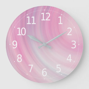 Simple Elegant Peach Pink Waves   Wall Clock Große Wanduhr