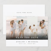 Simple Elegant Photo Collage Wedding Save The Date Einladung (Vorne/Hinten)