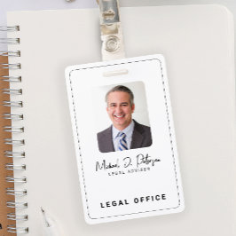 Simple elegant photo ID name tag Ausweis