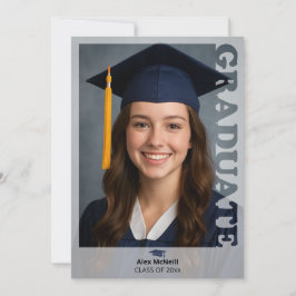 Simple Elegant Photo Template Graduation Einladung
