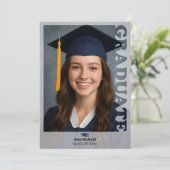 Simple Elegant Photo Template Graduation Einladung (Stehend Vorderseite)