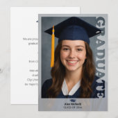 Simple Elegant Photo Template Graduation Einladung (Vorne/Hinten)