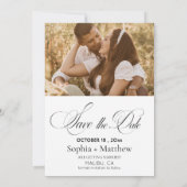Simple Elegant Photo Wedding Save The Date (Rückseite)