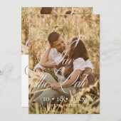 Simple Elegant Photo Wedding Save The Date (Vorne/Hinten)