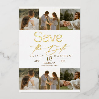Simple Elegant Photo Wedding Save The Date Folieneinladung
