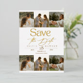 Simple Elegant Photo Wedding Save The Date Folieneinladung (Stehend vorne)