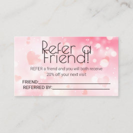 Simple Elegant Pink Bokeh Empfehlungskarte