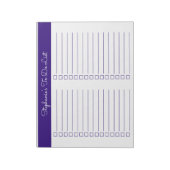 Simple Elegant Purple 8.5x11 Two Column Checklist Notizblock (Rotiert)