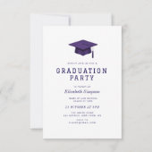 simple elegant purple graduation announcement  dankeskarte (Rückseite)