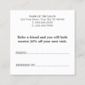 Simple Elegant Rose White Gold Heart Empfehlungskarte (Rückseite)