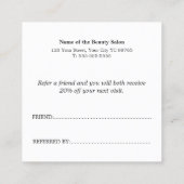 Simple Elegant Rose White Referral Card (Rückseite)