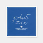 Simple Elegant Royal Blue Graduate 2024 Abschluss Serviette (Vorderseite)