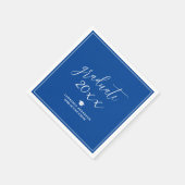 Simple Elegant Royal Blue Graduate 2024 Abschluss Serviette (Ecke)
