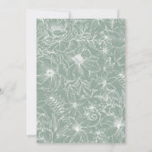 Simple Elegant Sage Green Floral Garden Wedding Einladung (Rückseite)