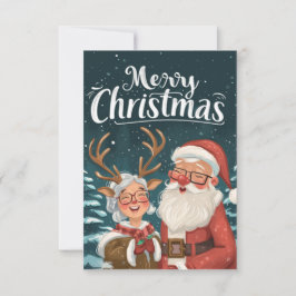 Simple Elegant Santa und Mrs. Clause Vielen Dank Mitteilungskarte