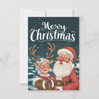 Simple Elegant Santa und Mrs. Clause Vielen Dank Mitteilungskarte