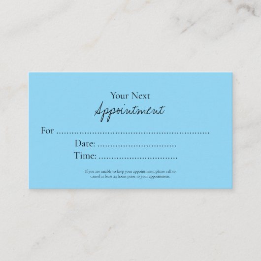 Simple Elegant Script Appointment Card Terminkarte (Vorderseite)
