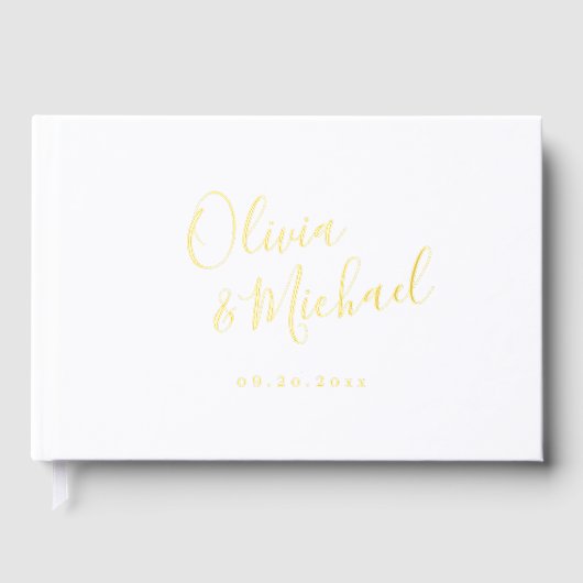 Simple elegant script couples name wedding gästebuch (Vorderseite)