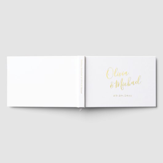 Simple elegant script couples name wedding gästebuch (Voll)