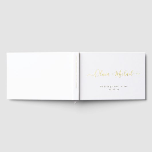 Simple elegant script couples name wedding gästebuch (Voll)