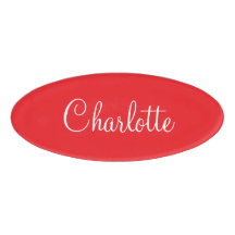 Simple Elegant Script First Name Red Business 