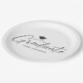 Simple Elegant Script Graduation Party Pappteller (Schrägansicht)