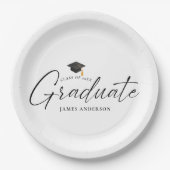 Simple Elegant Script Graduation Party Pappteller (Vorderseite)