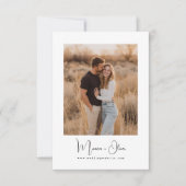 Simple Elegant Script Photo Budget Wedding Einladung (Vorderseite)