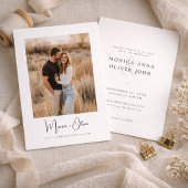 Simple Elegant Script Photo Budget Wedding Einladung
