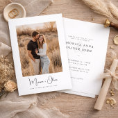 Simple Elegant Script Photo Budget Wedding Einladung