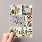 Simple Elegant Script Photo Collage Christmas Card Acryleinladungen (Insitu (Handheld))