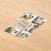 Simple Elegant Script Photo Collage Christmas Card Acryleinladungen (Ablage )
