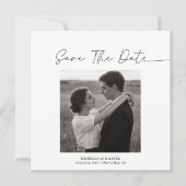 Simple Elegant Script Photo Text Wedding Save The Date (Vorderseite)