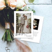 Simple Elegant Script Photo Wedding Dankeskarte