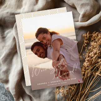 Simple Elegant Script We're Getting Married Photo  Save The Date