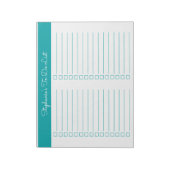 Simple Elegant Teal 8.5x11 Two Column Checklist Notizblock (Rotiert)