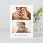 Simple Elegant Text and 2 Photos | Wedding Einladung (Stehend Vorderseite)