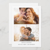 Simple Elegant Text and 2 Photos | Wedding Einladung (Vorne/Hinten)