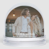 Simple Elegant Text and Photo | Wedding Schneekugeln (Vorderseite)