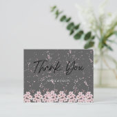 Simple Elegant Thank You Card Postkarte (Stehend Vorderseite)