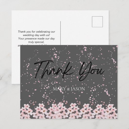 Simple Elegant Thank You Card Postkarte (Vorne/Hinten)