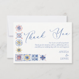 Simple Elegant Tiles Amalfi Coast Italy Wedding Dankeskarte