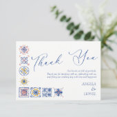 Simple Elegant Tiles Amalfi Coast Italy Wedding Dankeskarte (Stehend Vorderseite)