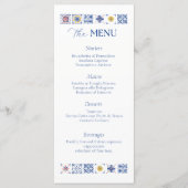 Simple Elegant Tiles Amalfi Coast Italy Wedding Menükarte (Vorderseite)